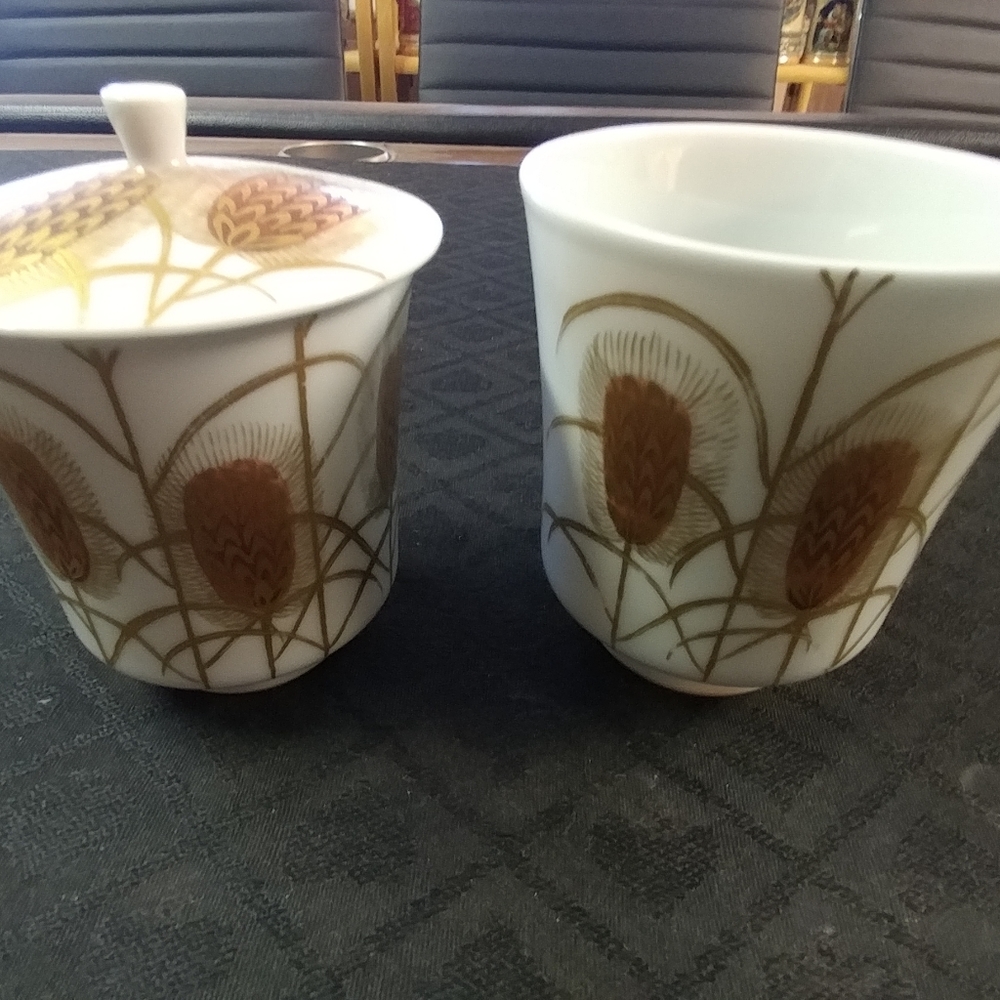 Hazel Atlas Wheat Sugar & Cream w Lid